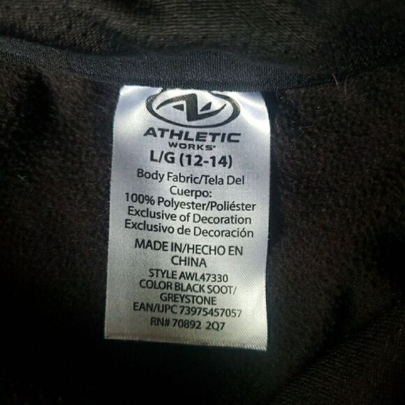 Athletic Works Women's Size L Pullover Hoodie Sweatshirt Long Sleeve Black Gray - Picture 7 of 10